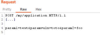 Example POST request with an injectable parameter