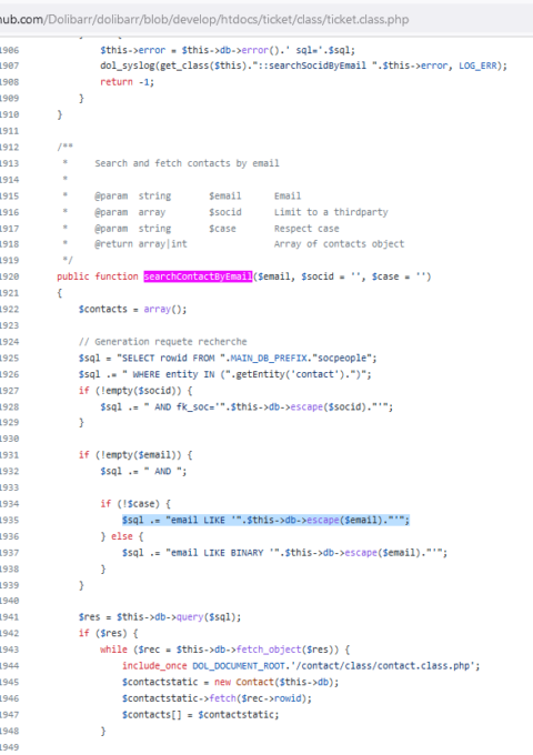 Sql Contact Dolibarr : vol non-authentifié de la base de contacts | DSecBypass