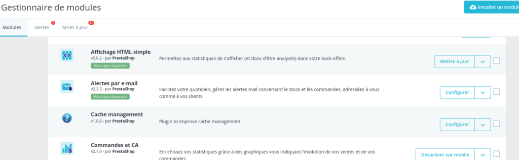 Liste modules PrestaShop WebShell
